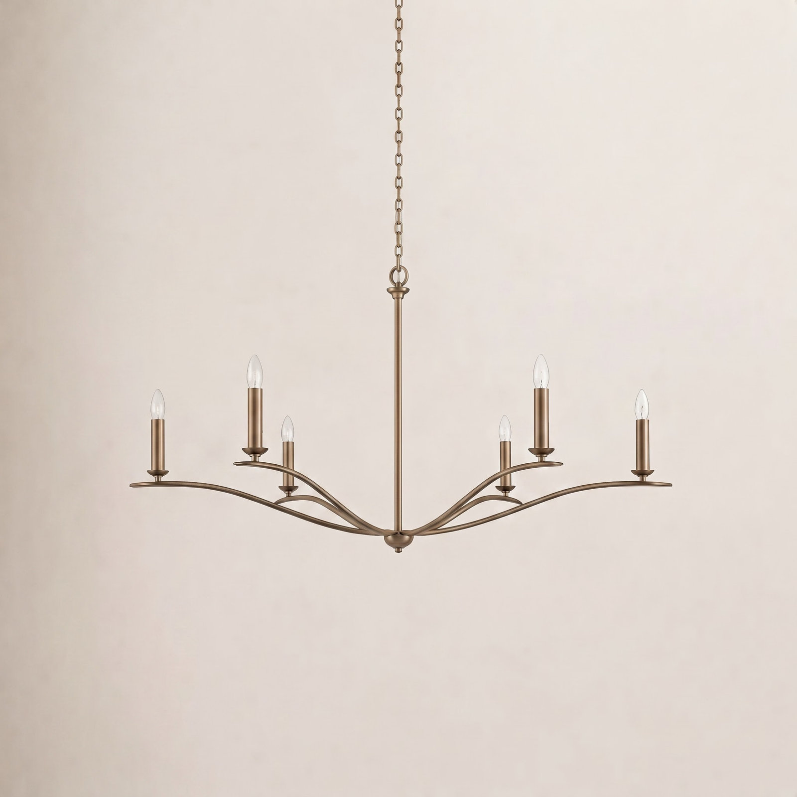Ensley 6 - Light Dimmable Chandelier, Matte Brass