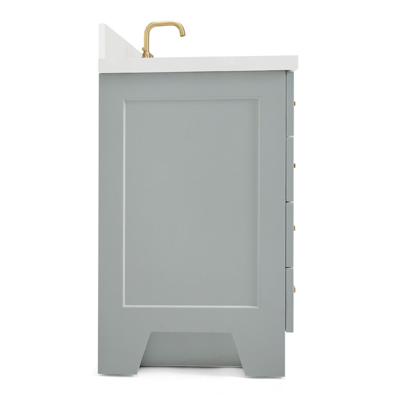 43 IN.  Single Bathroom Vanity, Gray, Rectangular, Right 