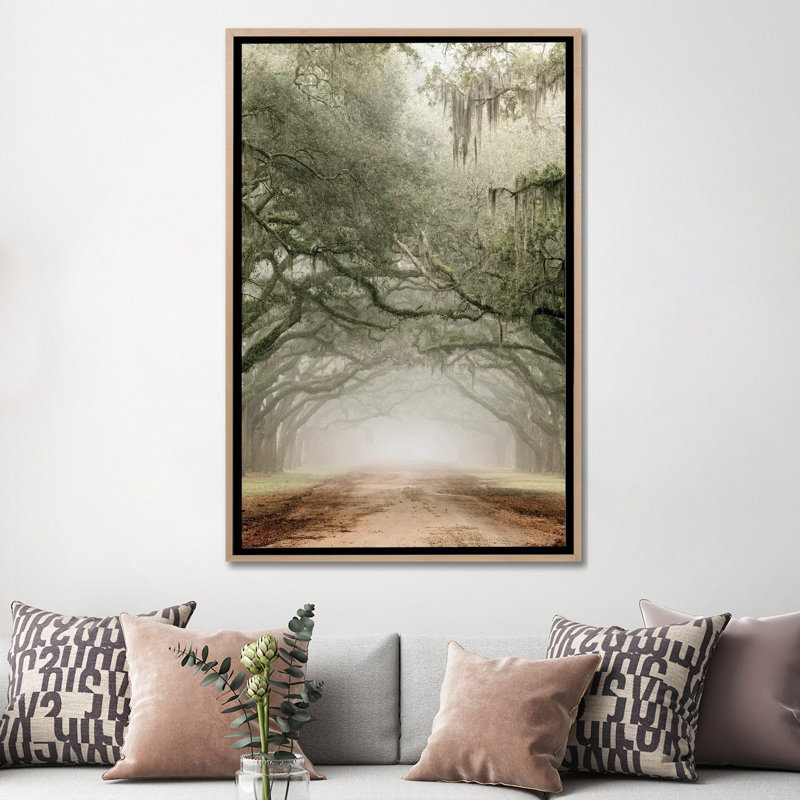 Plantation Drive, Natural Wood Floater Framed Canvas, 60" H x 40" W x 1.5" D