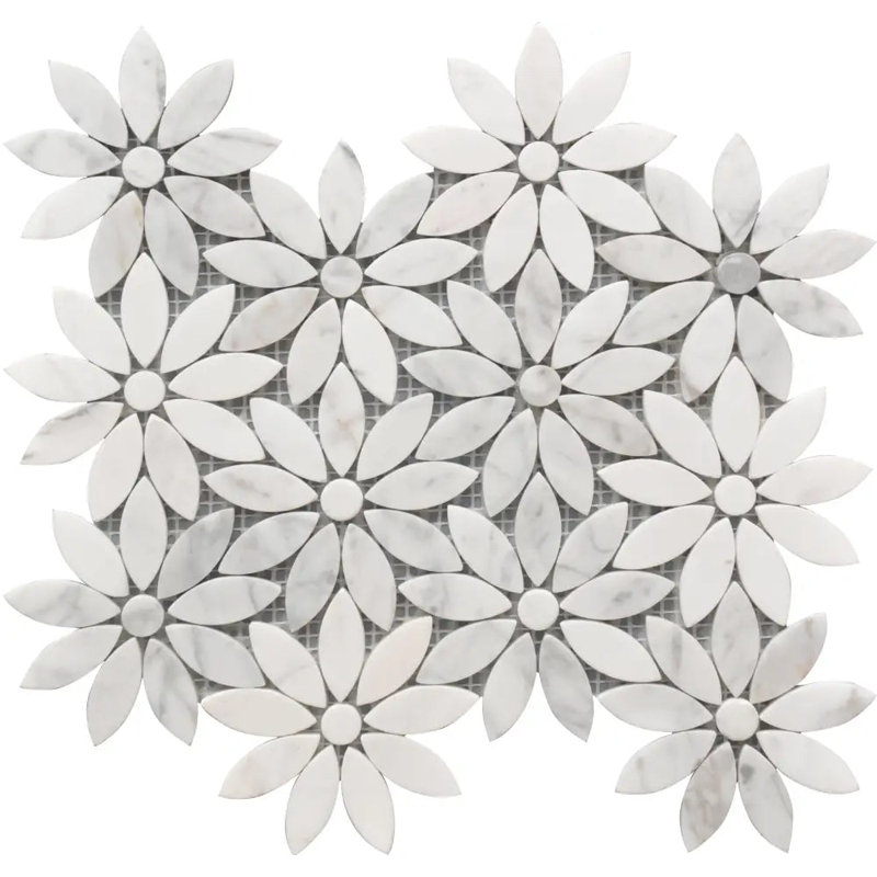 12" x 12" Marble Basketweave Mosaic Tile