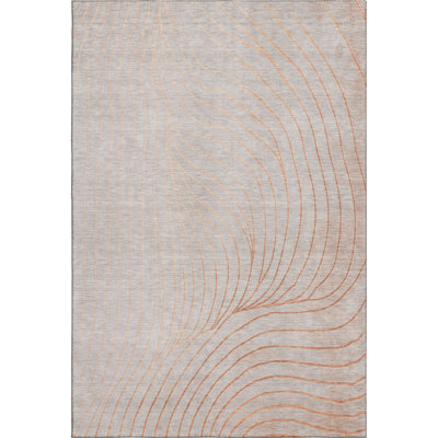 Premium Machine Washable Mayfield AMF2107 Swirls Rug