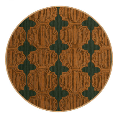 Machine Washable Trellis Brown Area Rug