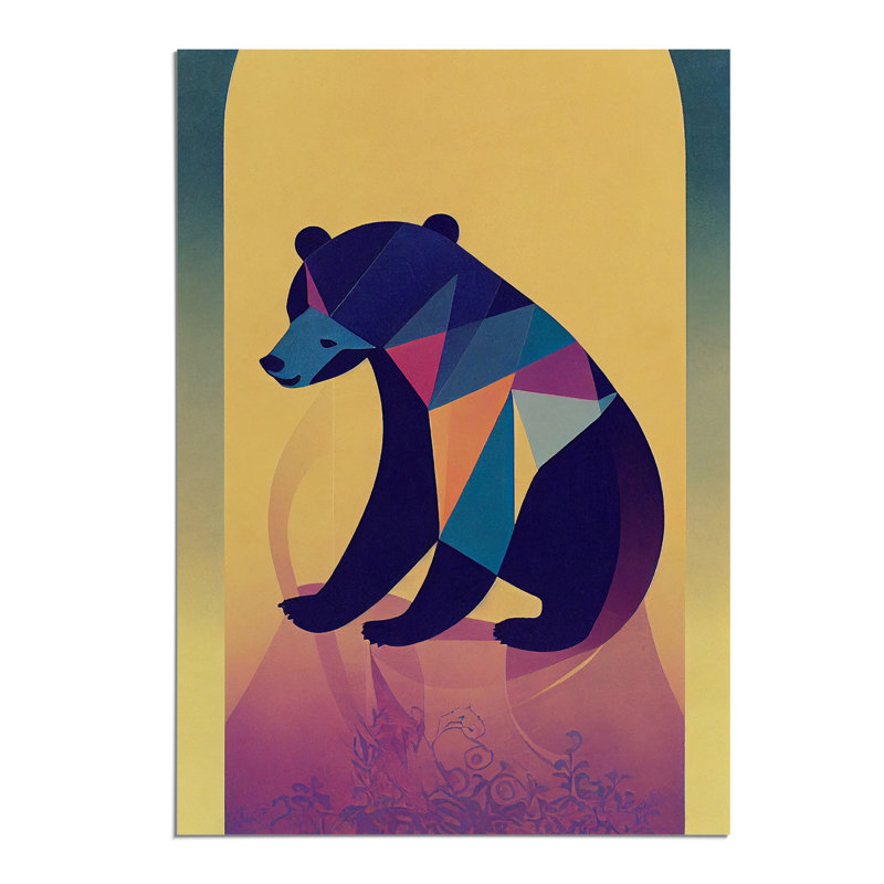 Resting Bear Abstract - Wall Art, Paper, 42cm H x 29.7cm W, No Matte
