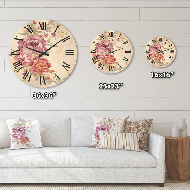 Horloge murale Bouquet de fleurs III, Très grand