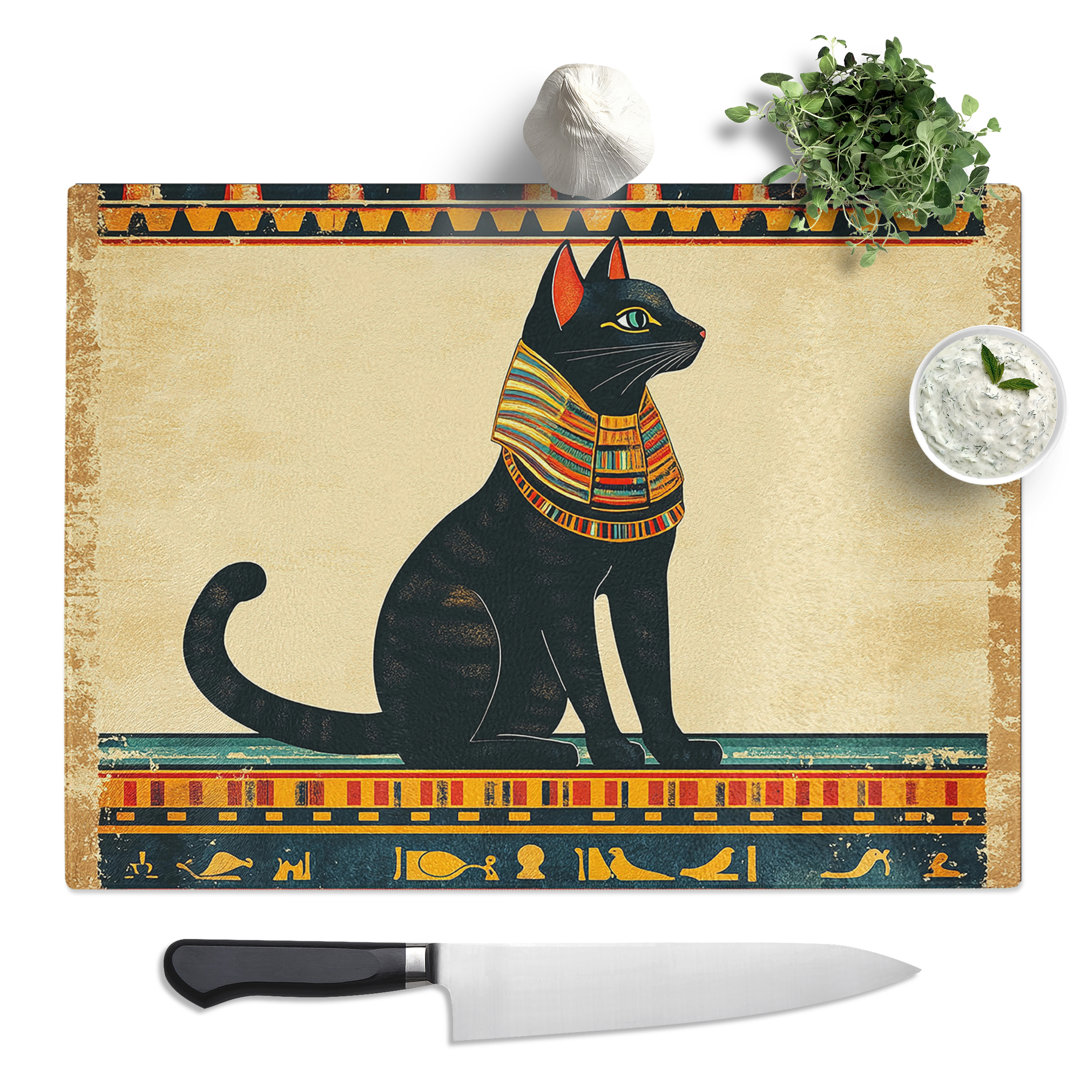 Egyptian Cat Vol.5  Glass Chopping Board