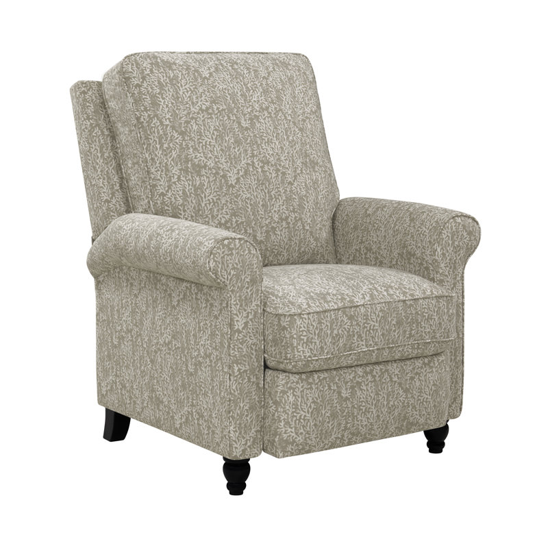 Leni Upholstered Recliner, Taupe Nautical