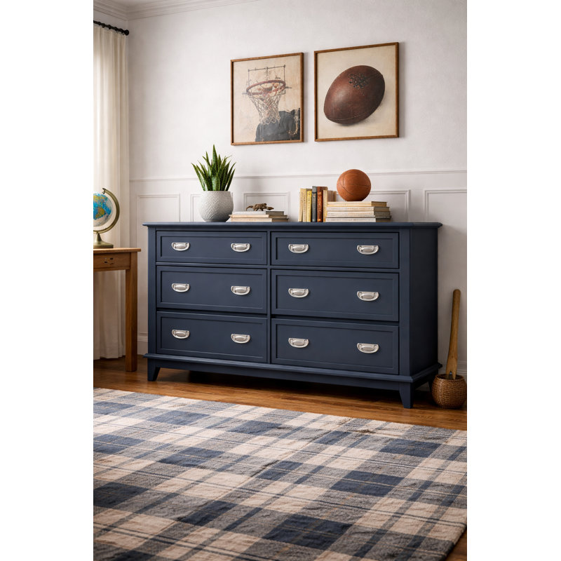 Beckett 54.5" Modern 5-Drawer Dresser, Blue