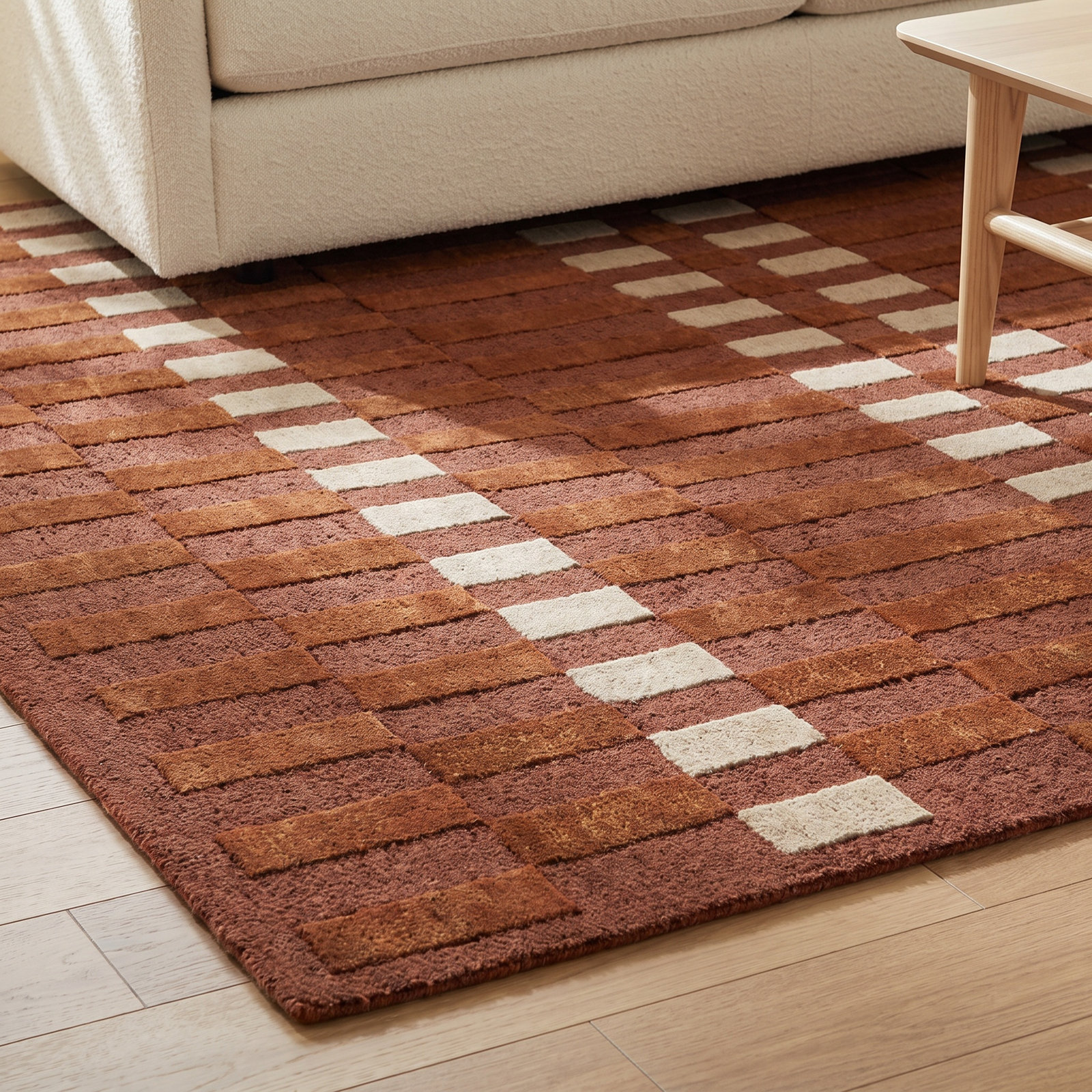 Kyla Hand-Tufted Plaid Rug, Rectangle 8'9" x 11'9"