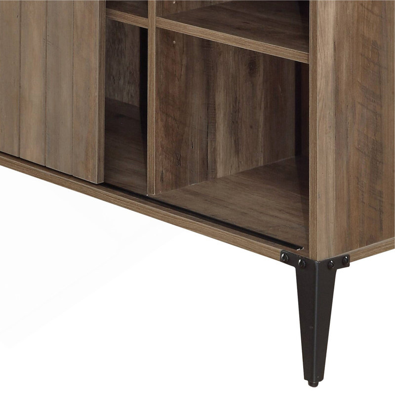 Bureau 48 po en chêne gris et finition noire, Brun / Noir