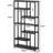 78.7" Extra Tall 7-Tier Industrial Black Etagere Bookcase-395612371