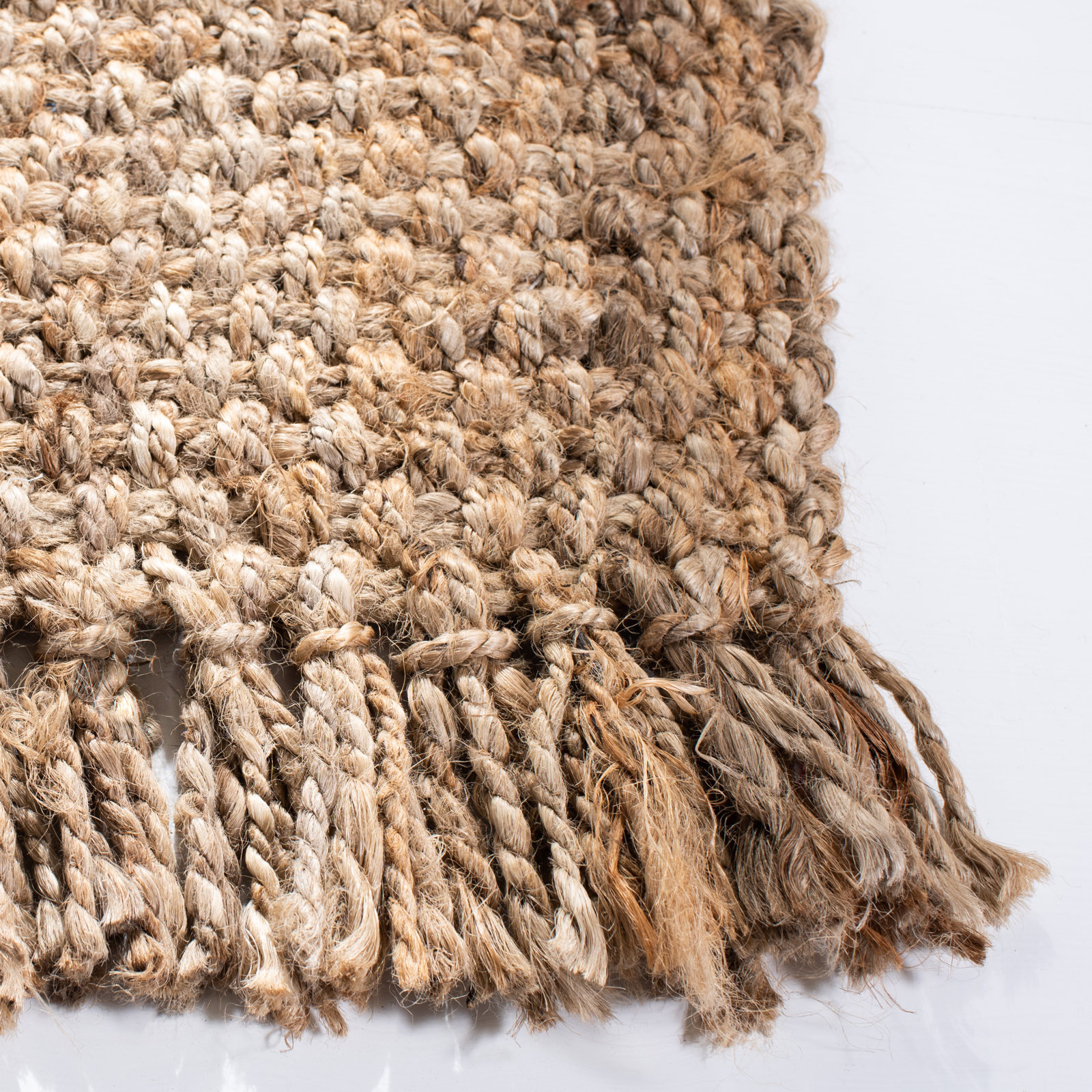 Parkerfield Handmade Flatweave Jute/Sisal Natural Area Rug, Square 9'