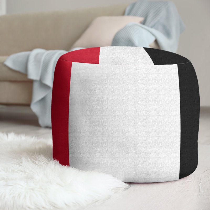 Repose-pieds repose-pieds rond 20,5", Rouge / blanc / charbon, New Jersey