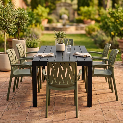 Plastic Patio Dining Set Table,