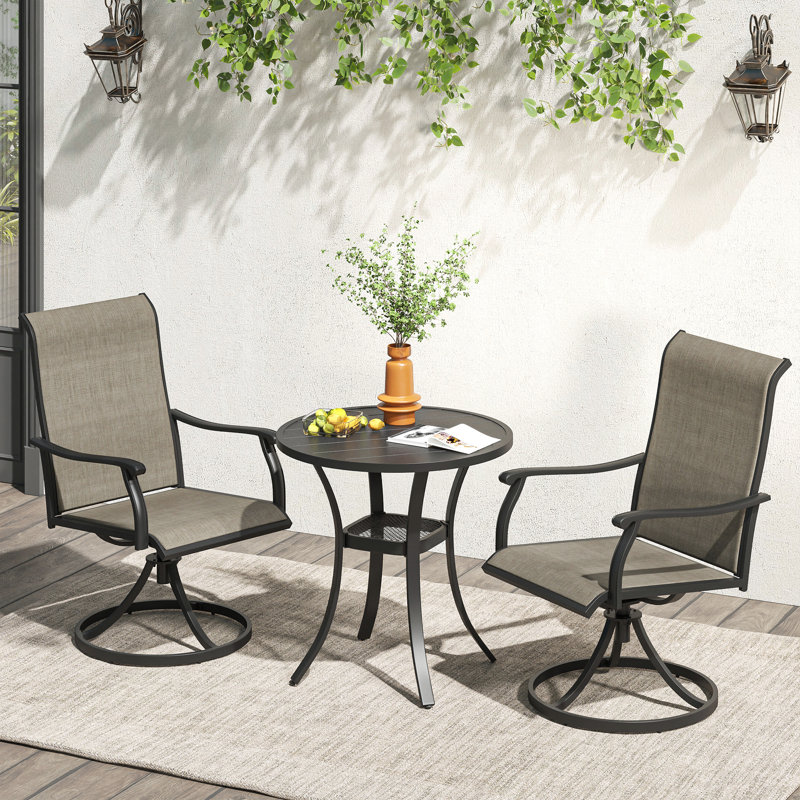 Ensemble repas pour patio, Noir / Noir