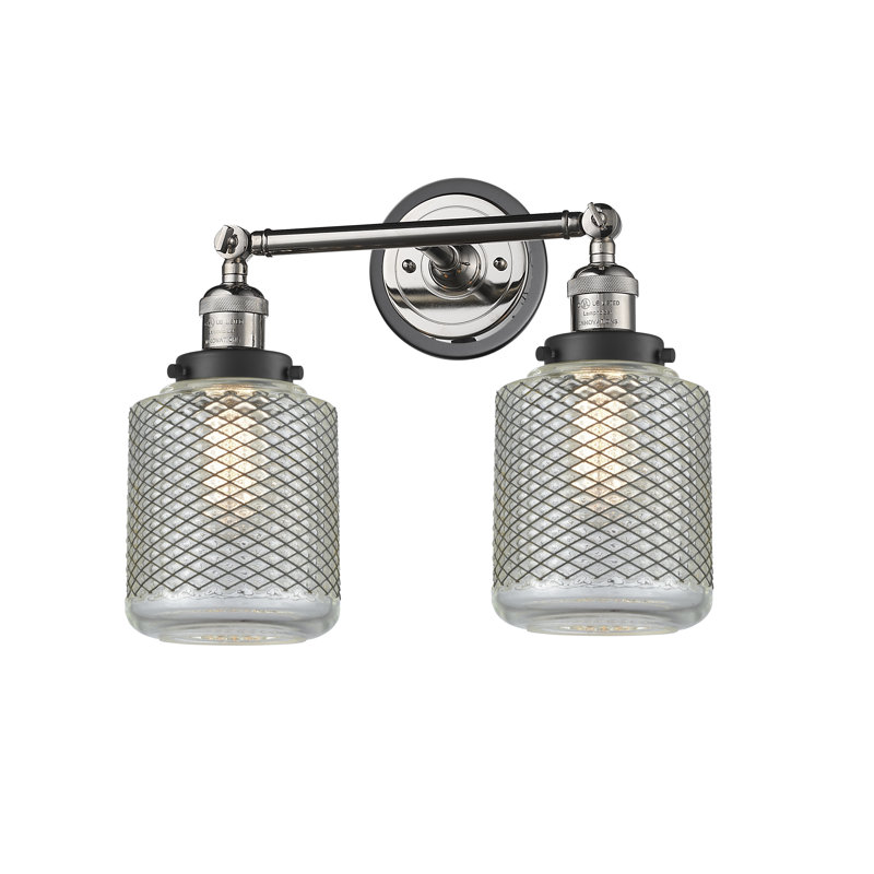 Meuble-lavabo en nickel poli 2 lumières à luminosité réglable Iyana