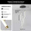Luminaire suspendu DEL 9 lumières noir / argent / or Keiri