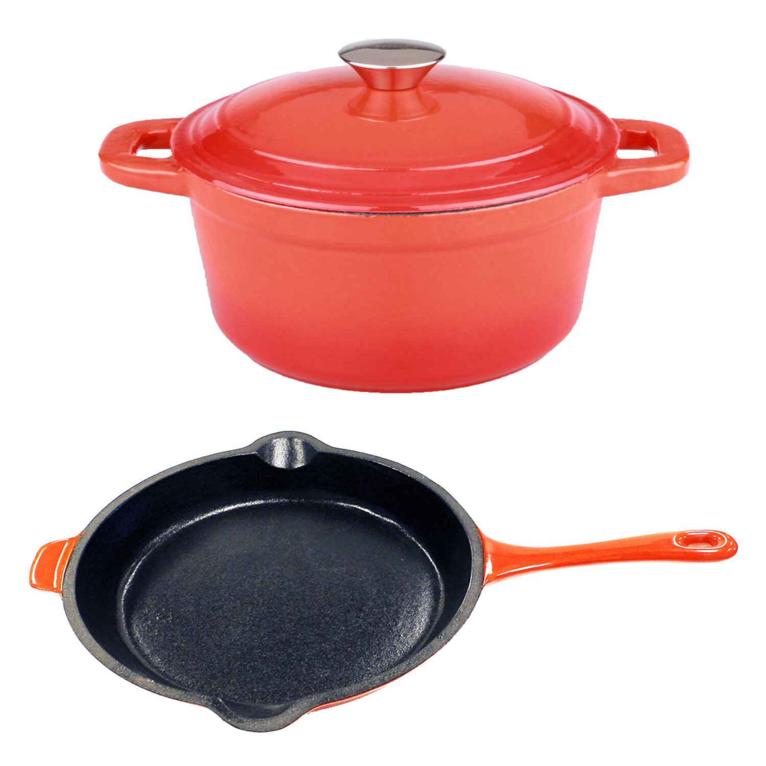 BergHOFF Neo 7qt Cast Iron Round Covered Dutch Oven, Red