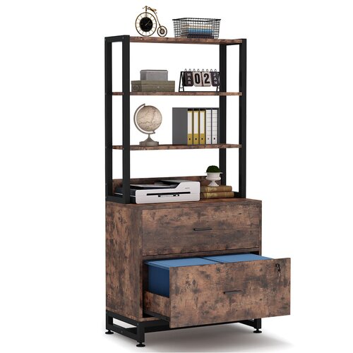 17 Stories Vertical Filing Cabinet Storage Bookcase & Reviews | Wayfair