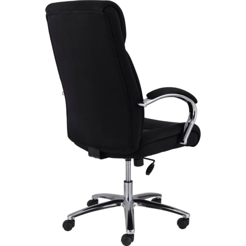 High Back Black Fabric Executive Office Chair with Chrome Frame