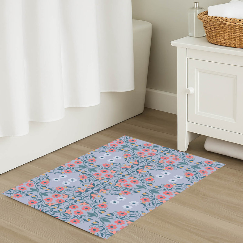 Tapis de bain Myah Millie, Rectangle - L 34 po x l 21 po, Pervenche