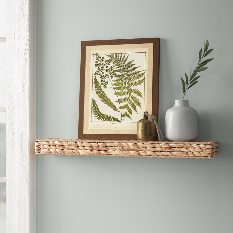 Handwoven Water Hyacinth Wall Shelf, 2" H x 23.5" W x 4.75" D, Brown