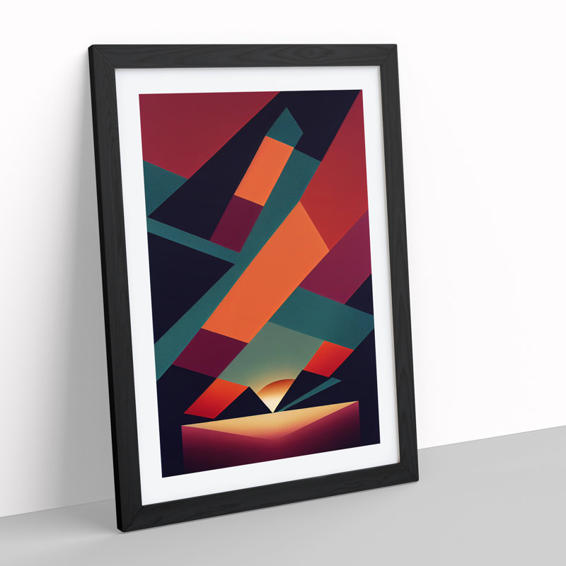 Incomparable Abstract Sunset - Wall Art, Black Framed, 34cm H x 25cm W x 2cm D