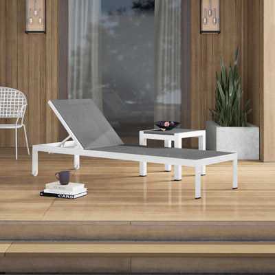 Aynura 8 Piece 76" Long Reclining Chaise Lounge Set with Table
