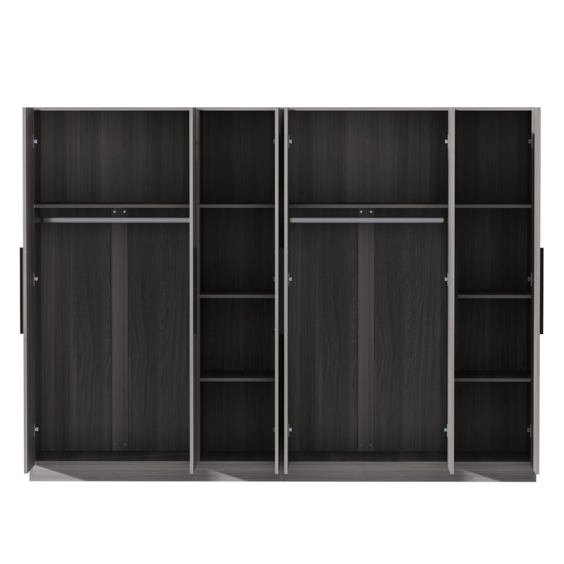 Armoire en bois manufacturé de 94,4 po Brijesh, Gris