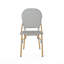 Chaises bistro d'extérieur grises, de 2, en aluminium avec style français, rouille pour jardin