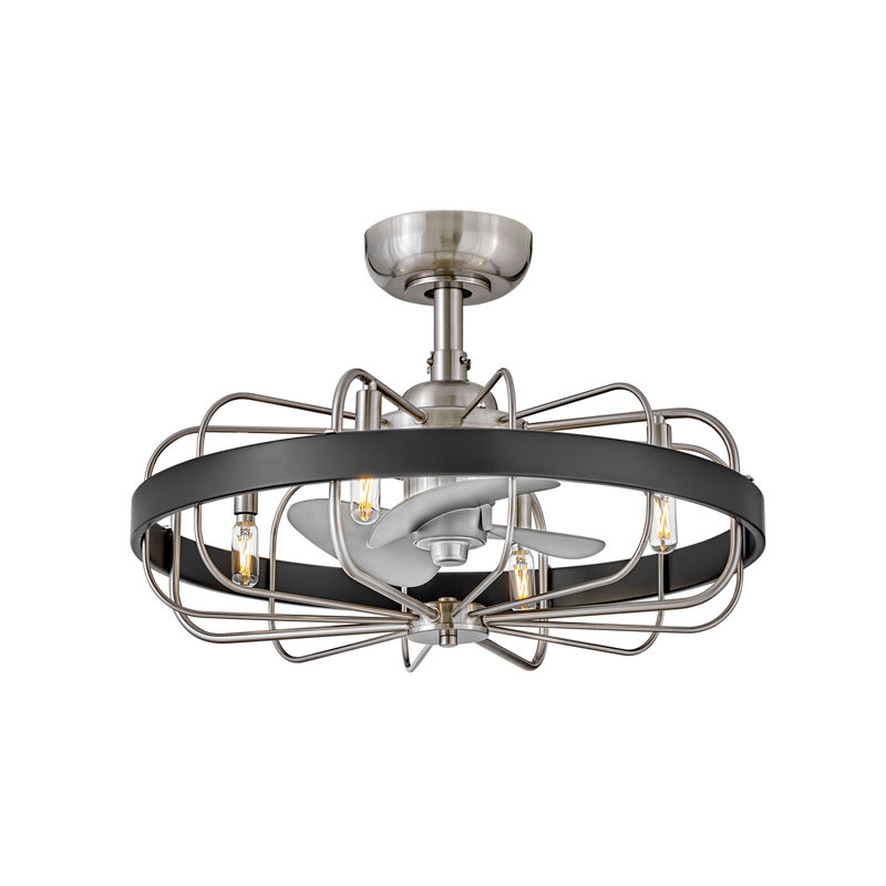 Hinkley Eli LED Fandelier, Silver, Brushed Nickel/Black