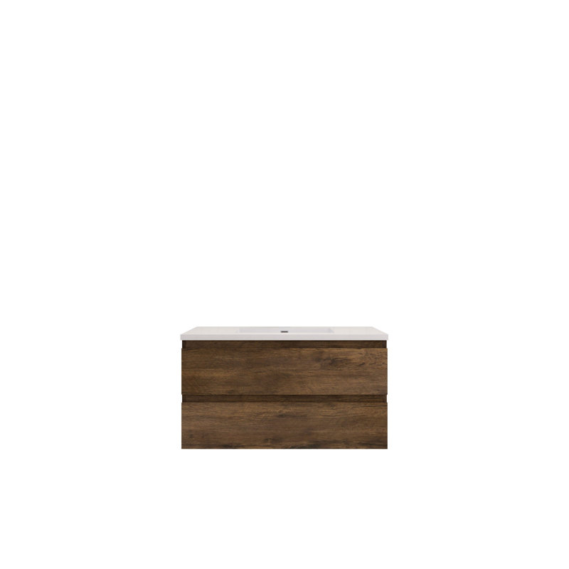 Alnwick 41.75'' Single Bathroom Vanity with Resin Top, Rose Wood
