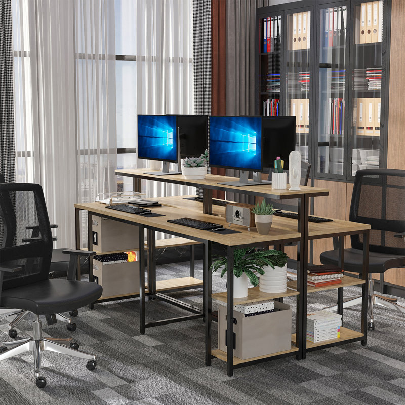 Bureau double 78,75 pouces pour deux personnes (sans les chaises de bureau)