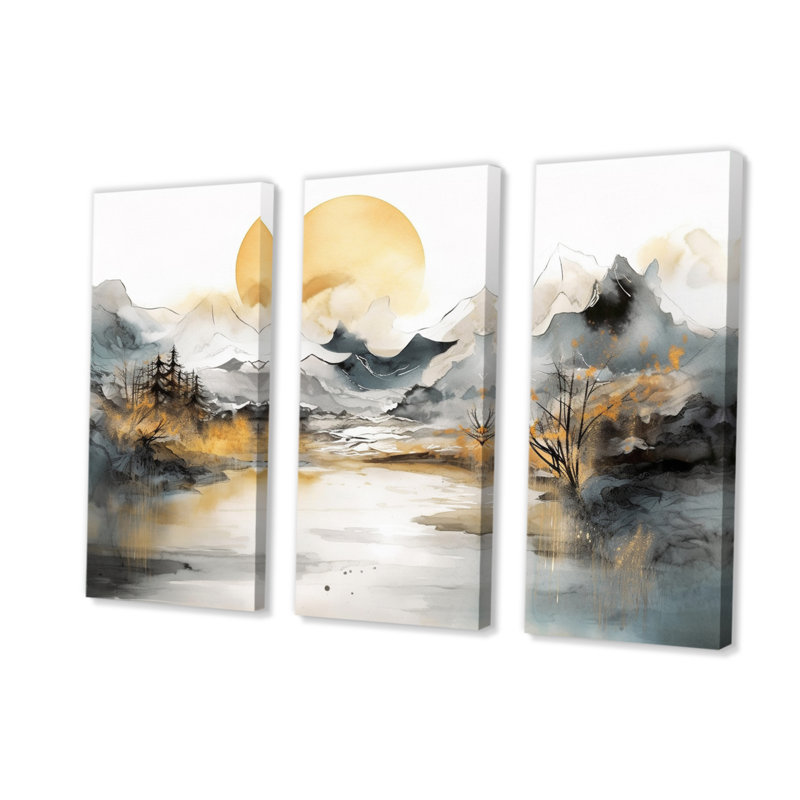 Nature's Nordic Beauty II sur toile, reproduction de 3 pièces, H 28 po x l 36 po x P 1 po