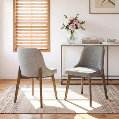 Chaise de salle à manger rembourrée avec pieds en bois H 33 po x l 20 po