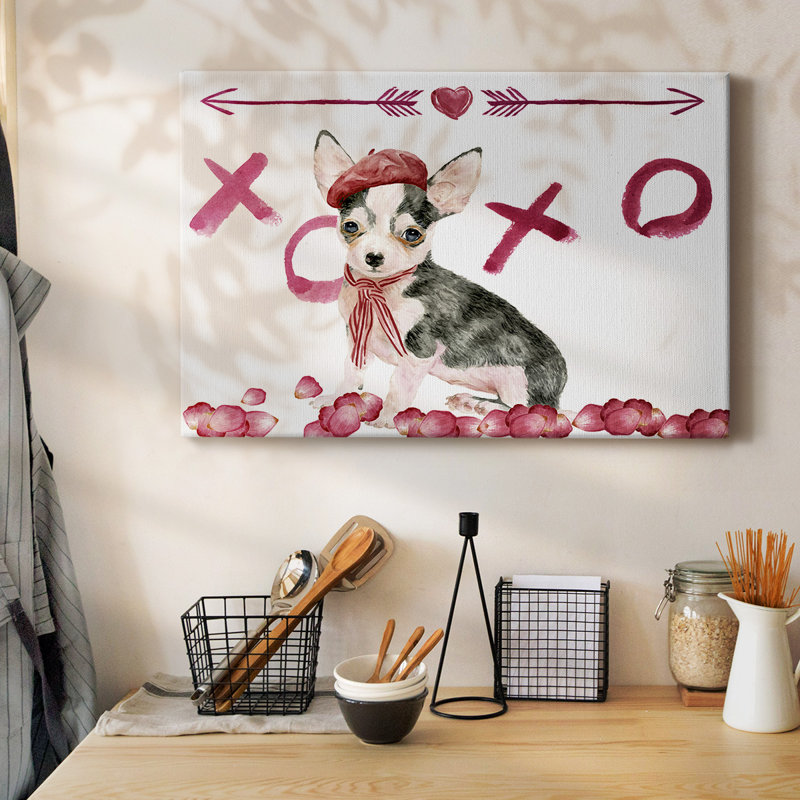 Collection Puppy Valentine, toile tendue A-Gallery, H 24 po x l 36 po