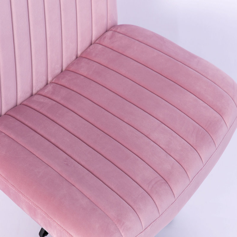 Chaise de bureau Criss Cross, Velours rose clair