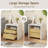 Rustic Farmhouse Wood Nightstand with Two Drawers and Open Shelf-713072776