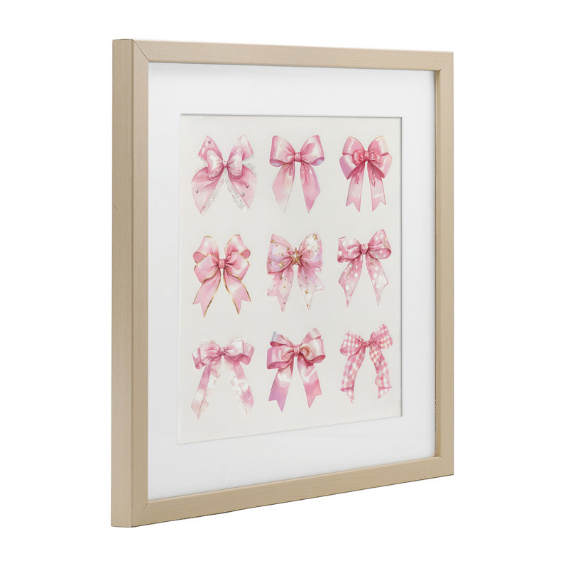 Ribbon Bow Styles Grouping, impression encadrée sous verre, design by Creative Studio, Cadre de récolte en pin