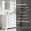Meuble-lavabo simple autoportant de 36 po avec plateau en marbre entièrement assemblé