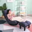 Chaise pliante avec sections réglables, marine - dossier et tête ergonomiques de 38,12 lb, convenant au salon 22,64 po Profondeur