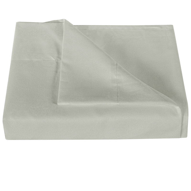 Drap plat en microfibre , Gris fumée, Drap plat de taille double