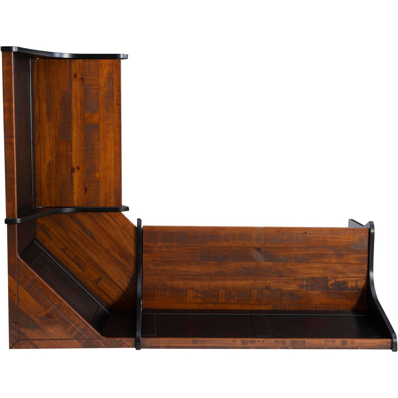 Linon Home Decor Sadie Antique Corner Nook Set With Bench, Wood Plank Look, Space-Saving Design, Left Or Right Hand Configuration