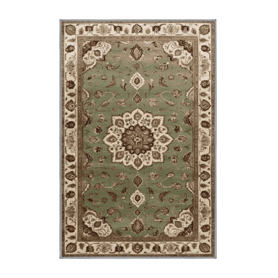 Tapis brun Tabriz lavable à la machine