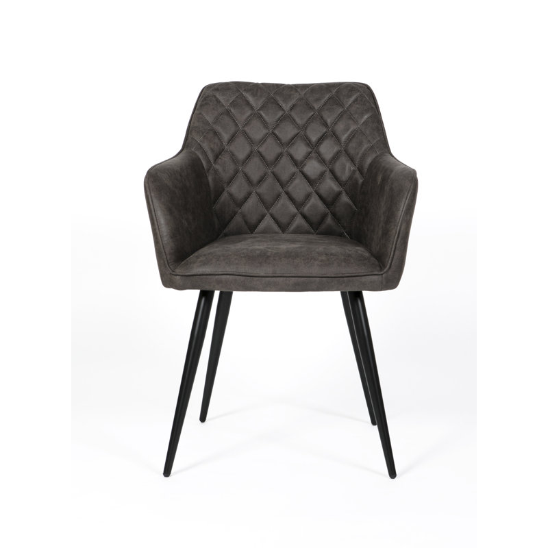 Django 46cm H Polyester Blend Upholstered Armchair in Grey, Grey