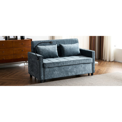 569 Sleeper With Adjustable  Chargers Phone Holder And Side Pockets Blue Bed Chargers Convenient