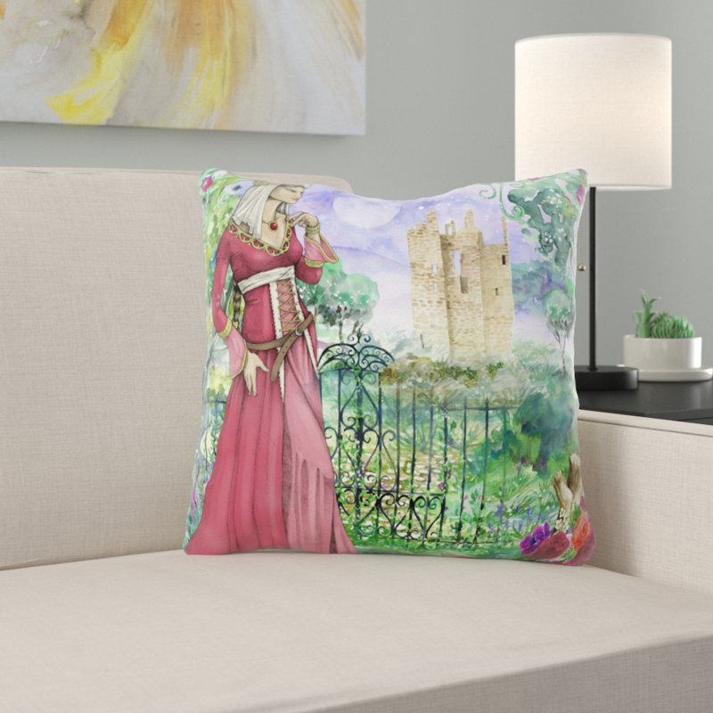 Housse et insert de coussin d'extérieur carré Mandeville Princess, Microsuède, Intérieur
