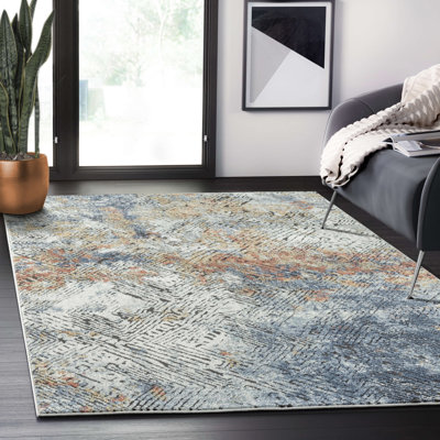 Tapis multicolore abstrait linéaire Haether Rugs VNS120A