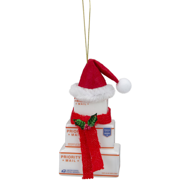 Ornement de Noël 4,5 "blanc et rouge" USPS