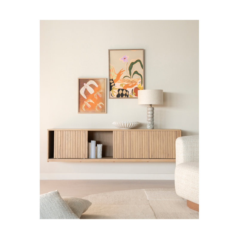 Milo Media Unit S, Brown, 17"H x 71"L x 17"W