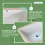 Undermount Bathroom Sink Rectangle, 20'' x 15'' Inch Rectangular Vessel Sink with Overflow, White Ceramic Under Counter Sink for Bathroom